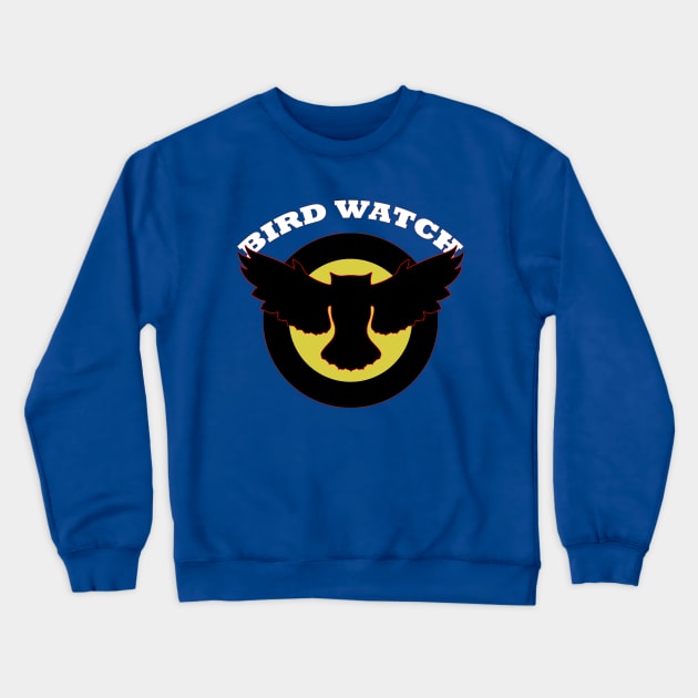 Bird Watch with Owl Silhouette Crewneck Sweatshirt by outrigger